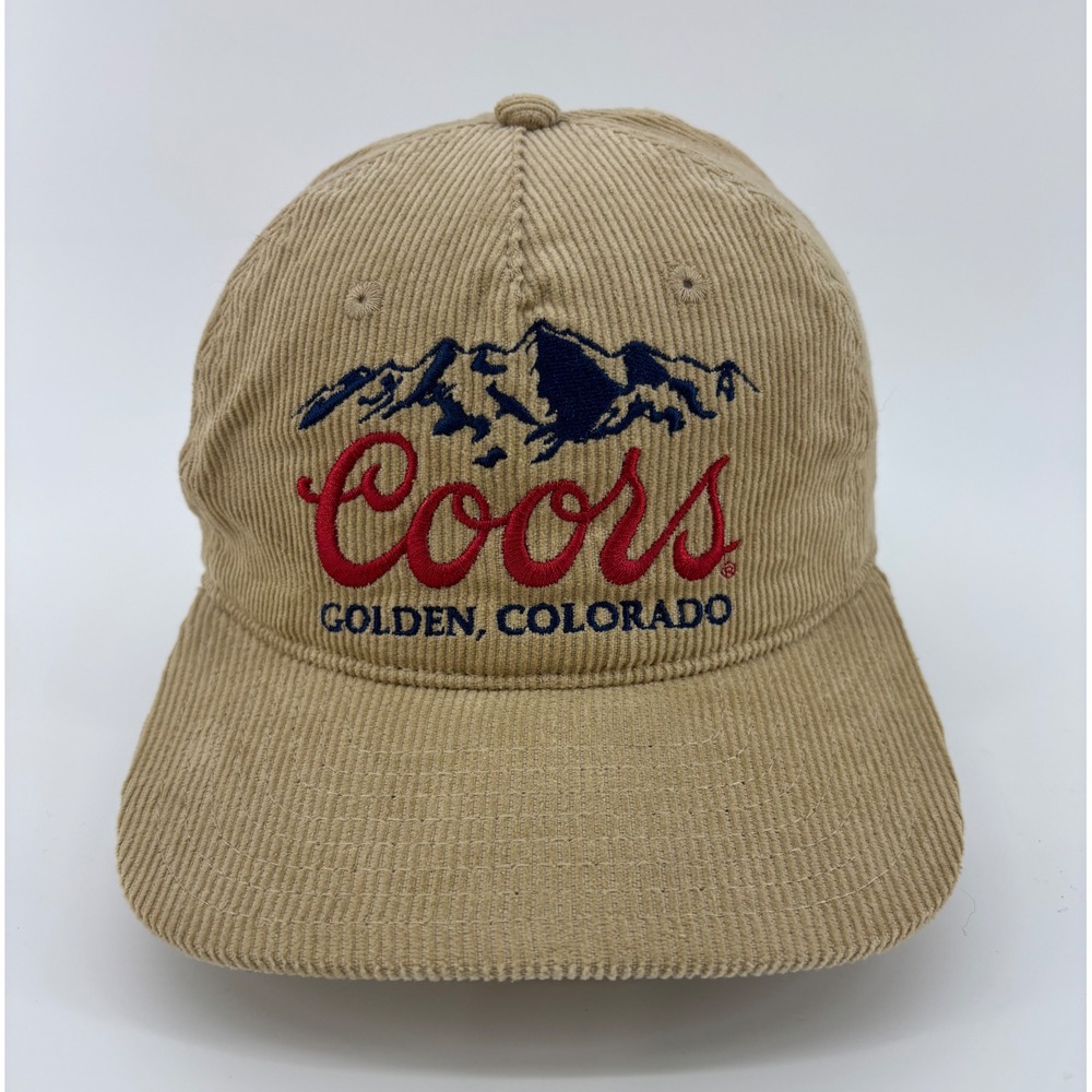 Coors Beer Golden Colorado Corduroy Hat Coors Banquet Mad Engine Tan Snapback